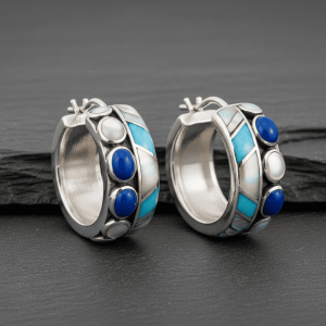 Blue Granite Hoops